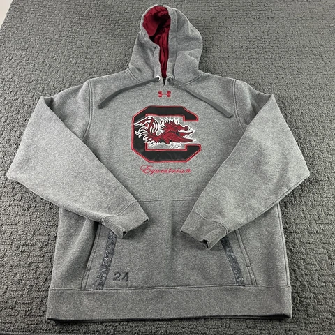 South Carolina Gamecocks Under Armour Hoodie Mens Medium Gray Embroidered NCAA Cover