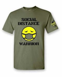 "Social Distance Warrior" T-Shirt in Green - Picture 1 of 3