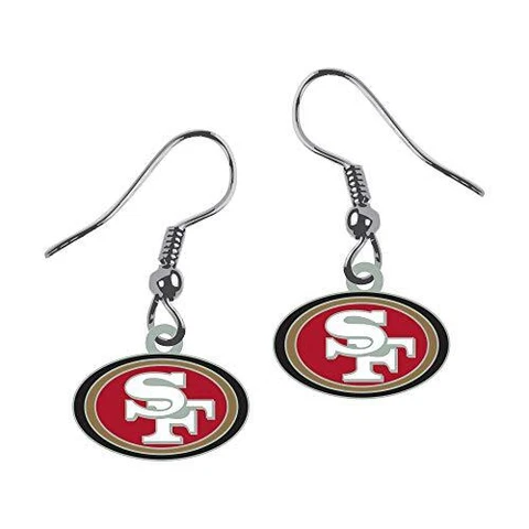 NFL San Francisco 49ers Unisex J-HOOK Earrings, Red, Small Cover