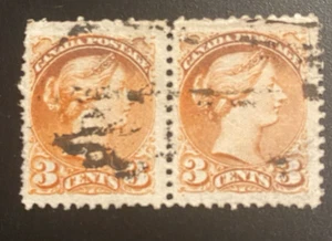 Canada Sc# 37e Used Pair - 11 1/2x12 Perf - Cat $20 - Picture 1 of 3