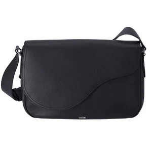 Christian Dior Saddle Messenger Bag Shoulder Bag 1ADME130YMJ Black Leather - Picture 1 of 9