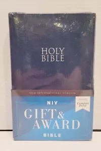 Holy Bible NIV New International Version Faux Blue Leather Comfort Print NEW - Picture 1 of 4