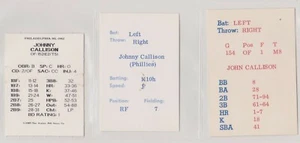 THREE DIFFERENT JOHNNY CALLISON ODDBALL GAME CARDS PHILADELPHIA PHILLIES - Picture 1 of 2