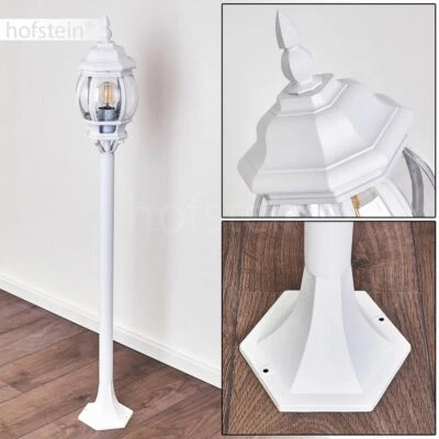 weiße Aussen Steh Leuchten Lampen klassische Garten Wege Laterne Beleuchtung  - Bild 1 von 4