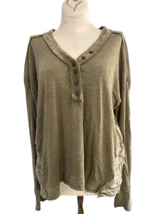 Camisa Pilcro Verde Henley Cuello en V Mujer Talla M - Imagen 1 de 8