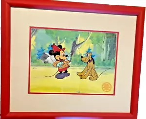Disney Cel "The Pointer" Mickey & Pluto Serigraph Sericel Ltd. Edition. COA - Picture 1 of 6