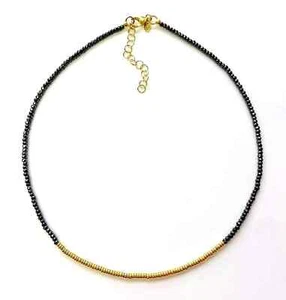 QVC Bronzo Italia Faceted Hematite & Bronze 18" Beaded Necklace - Picture 1 of 7
