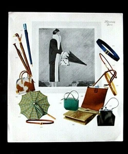HERMES Intempéries Georges Lepape Planche originale du catalogue de 1925 Sacs - Imagen 1 de 7