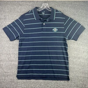 Arizona Iced Tea Golf Polo Shirt Mens XL Navy Blue Striped Embroidered Logo - Picture 1 of 6