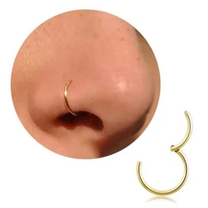 20G 18G 16G Titanium Nose Ring Hoop, Cartilage Hoop Earrings for Gold-20g 7mm - Picture 1 of 8
