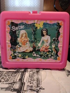 Barbie Thermos lunch Box Pink Vintage 1990’s Collectible - Picture 1 of 7