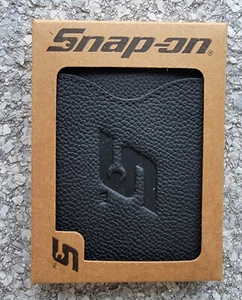 SNAP-ON TOOLS BLACK LEATHER MONEY CLIP BI-FOLD WALLET WRENCH LOGO - Picture 1 of 10