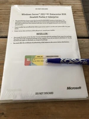 Windows Server Datacenter 2012 R2 / 2CPU / HP ROK MUI,Vollversion, MwSt Rechnung - Bild 1 von 3