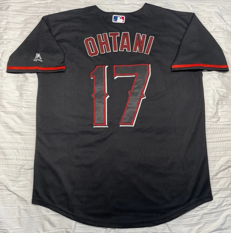 ANGELS JERSEY #17 SHOHEI OHTANI SIZE M-2XL STITCHED BLACK & RED LOS ANGELES MENS Cover