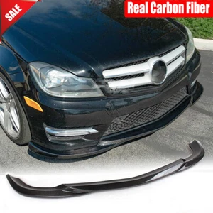 For 08-11 Benz C Class W204 C250 C300 Sport Real Carbon Front Bumper Lip Spoiler - Foto 1 di 12