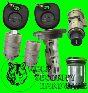 GM 03-06 Ignition Switch Cylinder Door Spare Tire Liftgate Lock Set 2 Chevy Keys - Picture 1 of 3