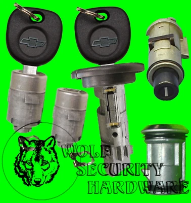 GM 03-06 Ignition Switch Cylinder Door Spare Tire Liftgate Lock Set 2 Chevy Keys - Image 1 of 3