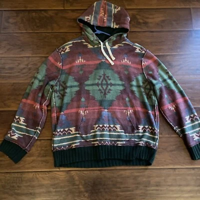 Moletom com capuz vintage Polo Ralph Lauren masculino XL asteca navajo sudoeste raro - Imagem 1 de 4
