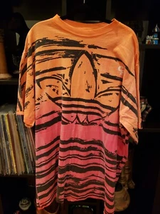 ADIDAS Vintage Shirt XL or 2XL XXL Single Stitch All over Print AOP Made USA 90s - Picture 1 of 7