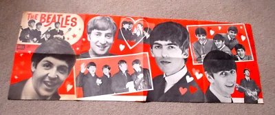 1964-THE BEATLES-RECORD MUSIC VINTAGE POSTER- FOLD-OUT- DELL- 25 CENTS-52"-ORG - Image 1 of 4