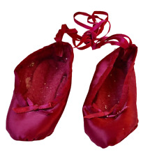 Ballet Slippers Christmas Ornament Ballerina Dancing RED FABRIC Vintage TAIWAN