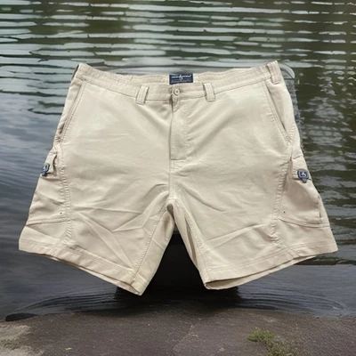 Pantalones Cortos de Pesca Gancho y Aparejos Para Hombres 42 Caqui Estilo Carga 9" Entrepierna Elastizados Foto 1 de 4
