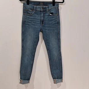 Polo Ralph Lauren Womens Jeans Blue Size 27 The Tompkins Mid Rise Skinny Crop - Picture 1 of 13