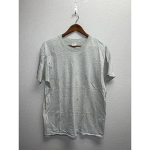 Camicia bianca grigia vintage Hanes made in USA maglietta manica corta anni 90 90 grande macchiata - Foto 1 di 11