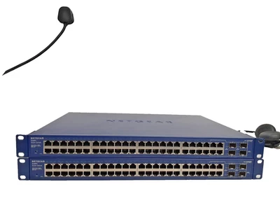 2x NETGEAR PROSAFE 48-PORT GIGABIT SMART SWITCH GS748T V3H1 with Ears VAT INC - Image 1 of 4