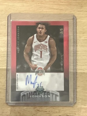 2024-25 Bowman's Best Meeechie Johnson Iso 签名真红色签名/5 俄亥俄州立大学 — 第 1/3 张图片