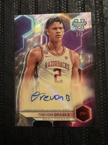 TREVON BRAZILE 2023-24 Bowman Best University Chrome GOLD SUPERFRACTOR AUTO #1/1 - Picture 1 of 3