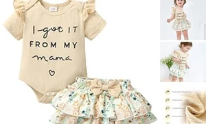 Newborn Infant Baby Girl Clothes Romper Shorts Set Floral Summer Outfits Cute - Picture 1 of 7