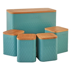 Cooks Professional Kitchen Storage Set |5-Piece Square with Bamboo Lids - Picture 1 of 1