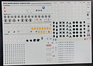 Warhammer 40k Space Marines Infanterie - TRANSFERBOGEN - - Bild 1 von 1