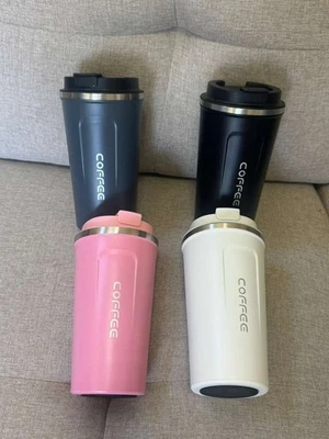 Taza de café de viaje de 13 y 17 oz tazas de café reutilizables aisladas con tapa a prueba de fugas. Foto 1 de 4