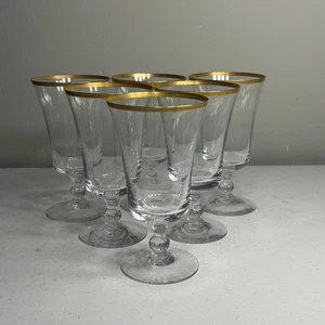 Vintage Fostoria Richmond Eisteegläser mit Goldbesatz, 6er-Set - Bild 1 von 7