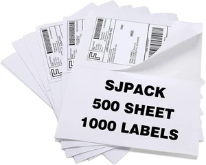 1000 Half Sheet Self Adhesive Shipping Labels, 8.5" X 5.5" Address Labels for La - Picture 1 of 12