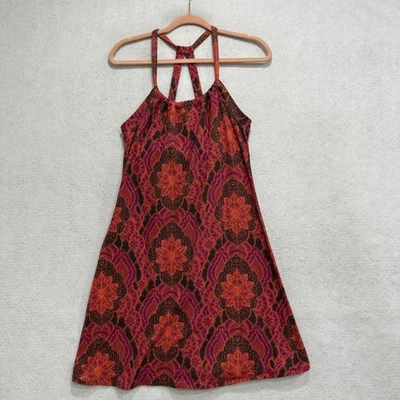 Prana Dress Womens Medium Orange Purple Floral Strappy Yoga Activewear - Image 1 of 4