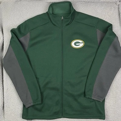 JAQUETA DE LÃ GREEN BAY PACKERS DRAW PLAY NFL FUTEBOL VERDE E CINZA G-III tamanho XL - Imagem 1 de 4