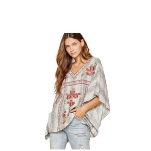 Savanna Jane Poncho Plus 2X/3X Blumen bestickt Schlangenhaut Print Boho Oversize - Bild 1 von 6