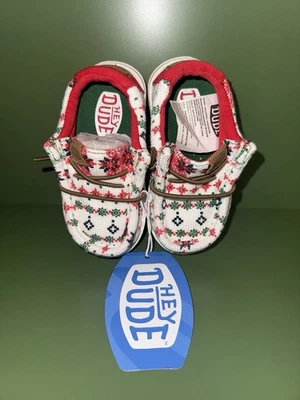 Hey Dude Christmas Toddler Shoes Size 6 Slides Slip On - Image 1 of 3