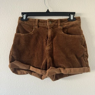 Rusty Women’s Juniors Corduroy Shorts Cuffed Size 3 Brown Y2K - Image 1 of 4