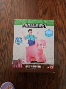 Verkleidung Kinder Minecraft Schwein Ride On aufblasbares Kostüm Einheitsgröße rosa - geöffnete Box - Bild 1 von 2
