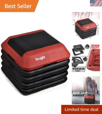 Plataforma de escalones aeróbicos antideslizantes de 16" con 4 elevadores ajustables - Gimnasio en casa Foto 1 de 4