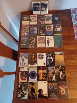 Lote de 32 cintas de casete de rock Judas Priest Doors Van Halen Rolling Stones Aerosmith Foto 1 de 4