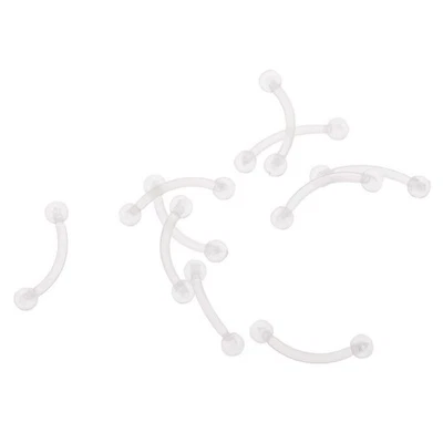 10 Pezzi Acrilico Trasparente Cerchio Anello Bar Lingua Gioielli Penetranti Del - Immagine 1 di 4