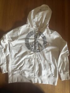 Y2K Lucky Brand Peace Sign Hoodie, Size XL