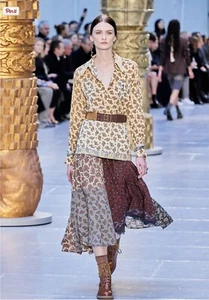 CHLOE’ Fall /Winter 2020-21 Season Natacha Paisley Culotte Skirt Silk Sz 36/2 - Picture 1 of 12