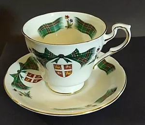 Royal Adderley Newfoundland Tartan bone china cup & saucer slight flaw under foo - Picture 1 of 7