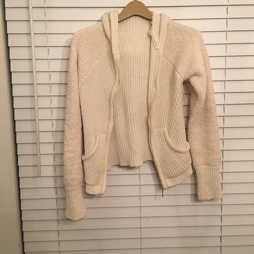 OFF WHITE Maglione pullover Josie casual con cappuccio maglia bianco sporco donna taglia media